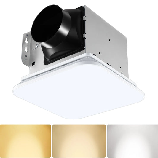 110 CFM Bathroom Exhaust Fan With Light 3 Mode Lighting