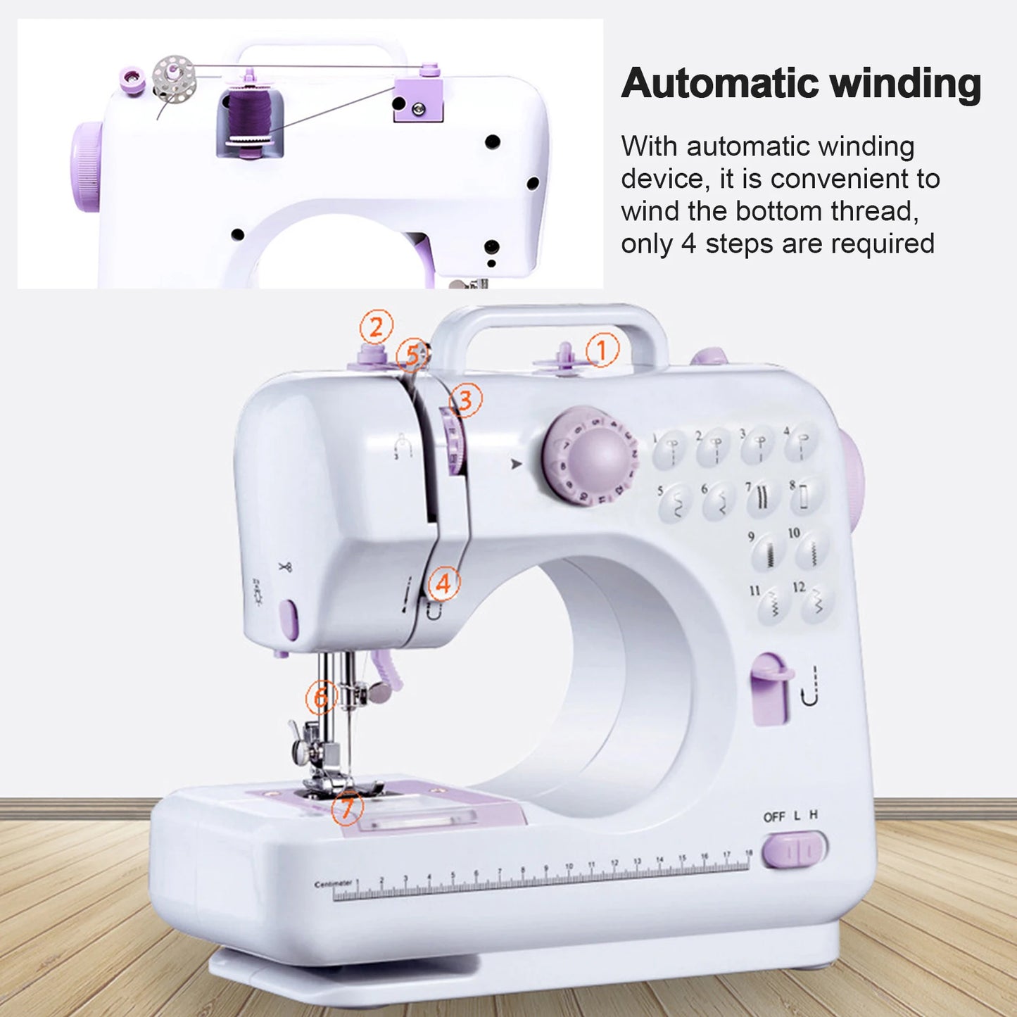 12 Stitch Mini Electric Sewing Machine for Home Use by S And B Enterprise