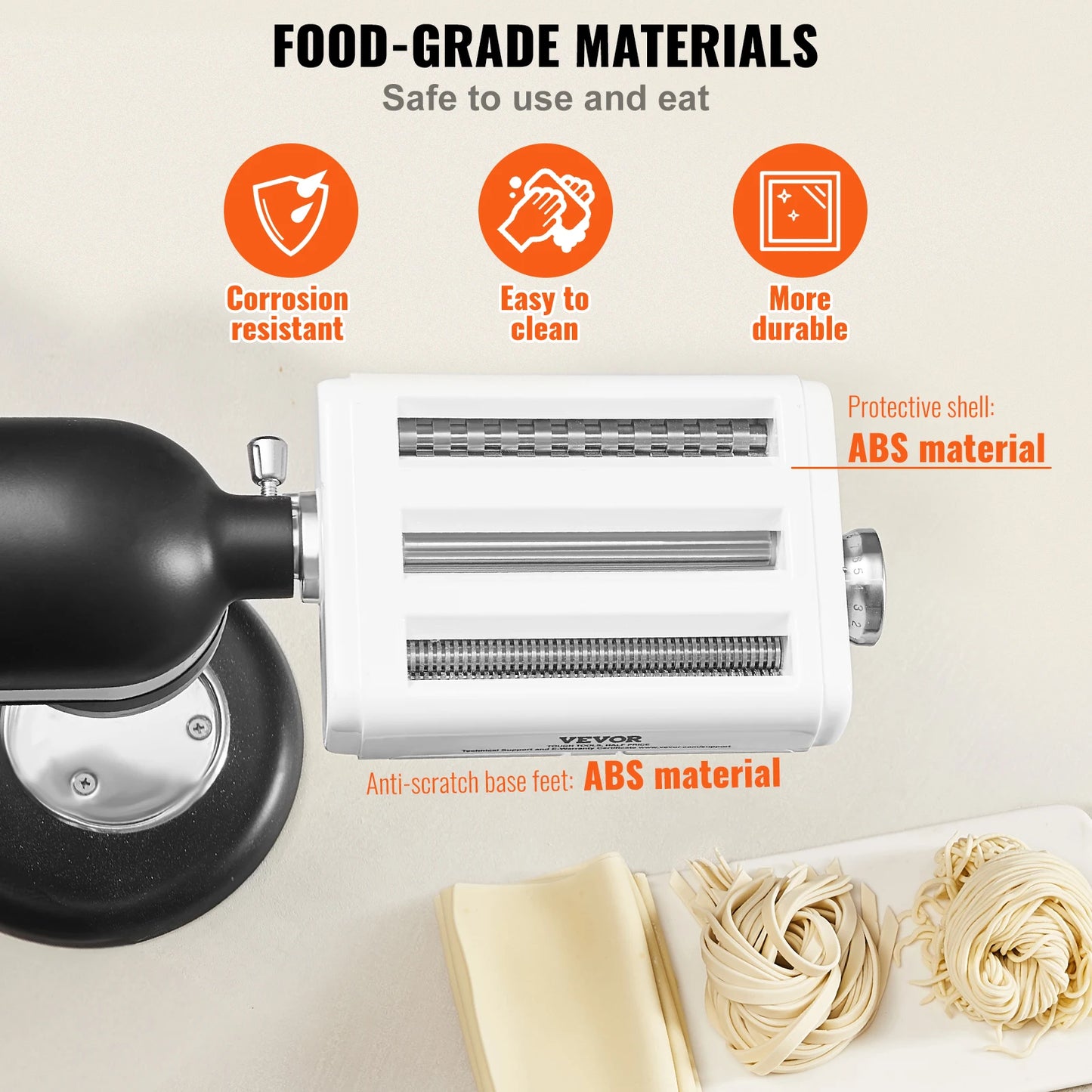 SucceBuy Three-In-One Pasta Attachment for KitchenAid Stand Mixer Stainless Steel