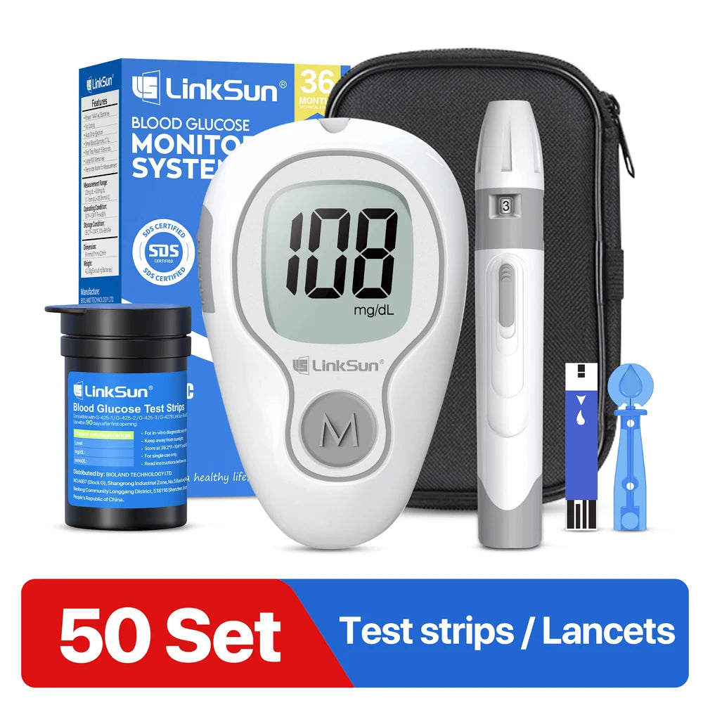 Linksun G-425-3 Blood Glucose Meter Glucometer Complete Kit