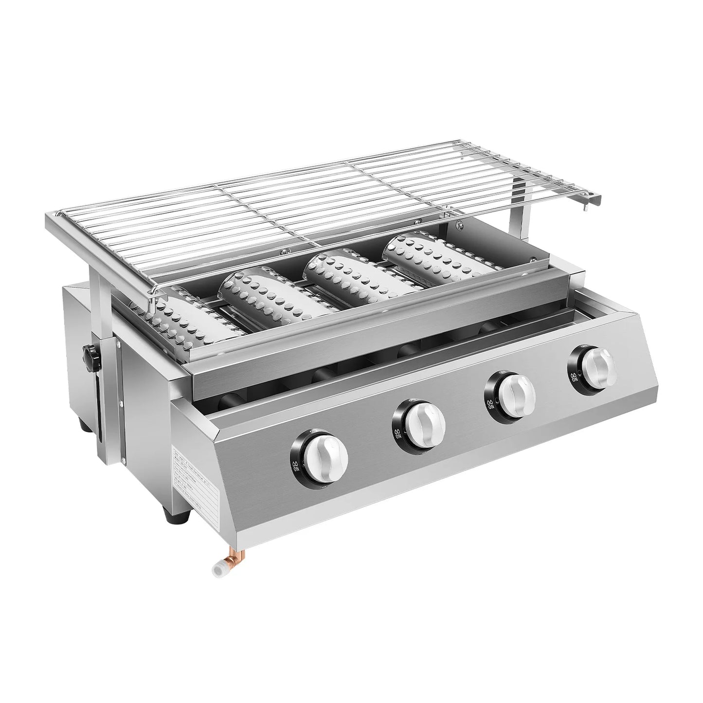 Four-Burner Propane Gas Grill Stainless Steel Portable BBQ Grill