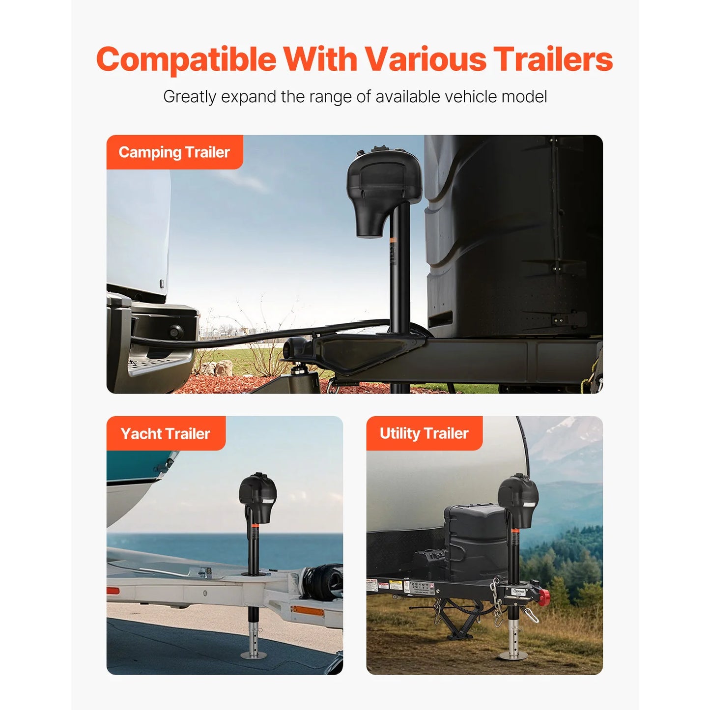 SucceBuy 12V Electric Trailer Jack 7 Pin Connector Crank Handle Lift 5000 Lb by S And B Enterprise