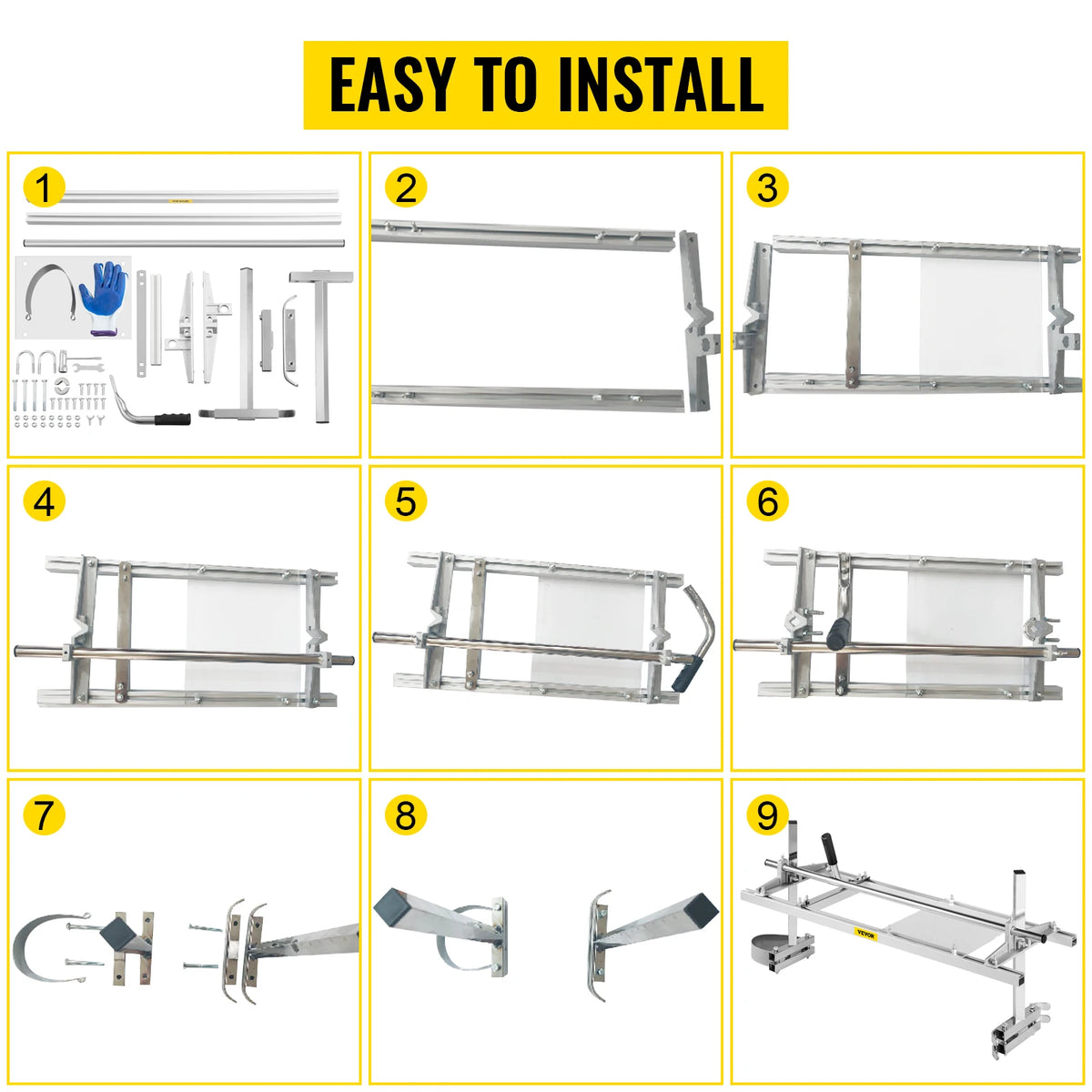 Chainsaw mill kit by S And B Enterprise (SucceBuy); aluminum and steel frame with 24/36/48 in guide bars