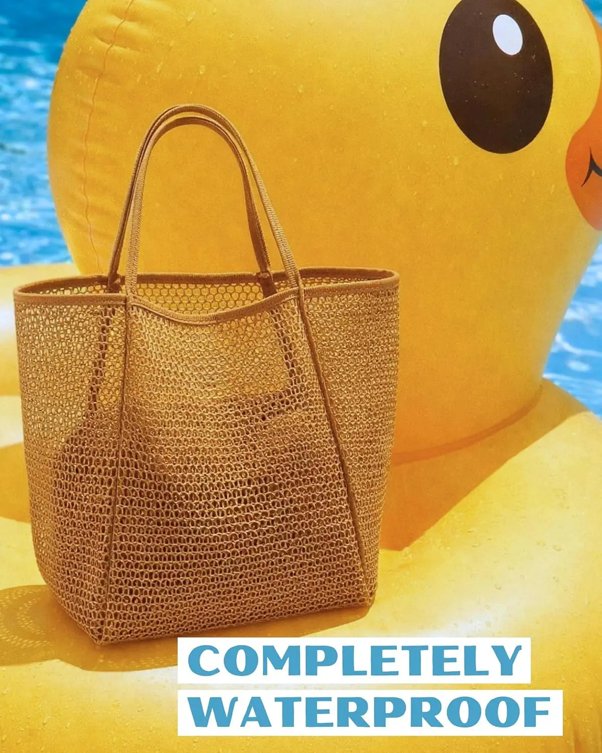Waterproof Mesh Beach Tote Bag For Women Sandproof Travel Tote
