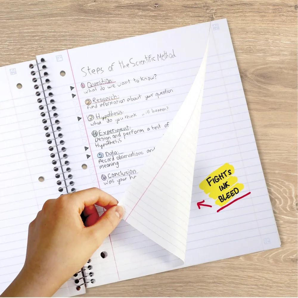 Two amethyst spiral notebooks, 5-subject wide-ruled, 8 x 10.5 inches for school and office