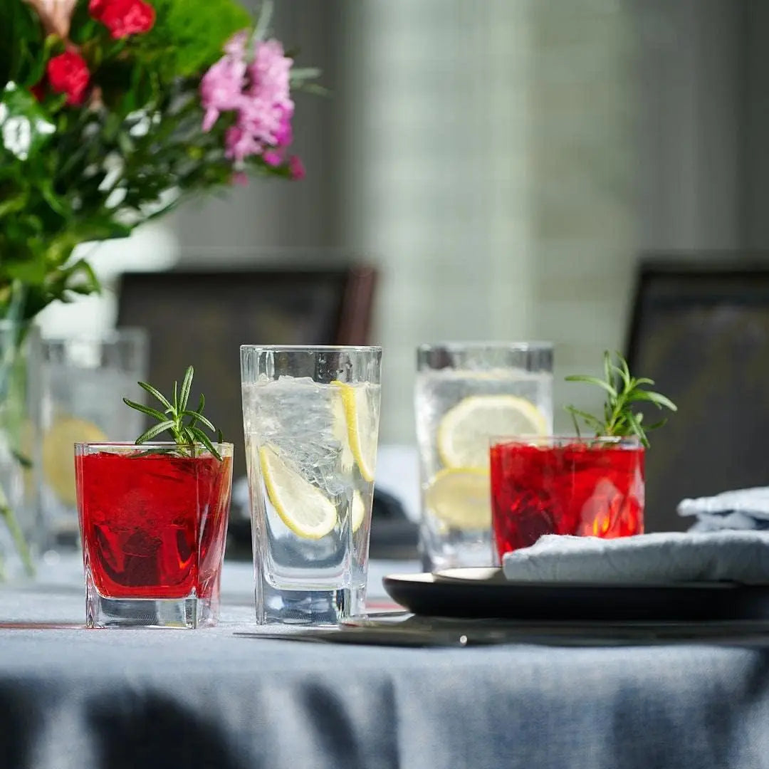 Everyday Drinking Glasses Set 16 Piece Tall And Short Glasses