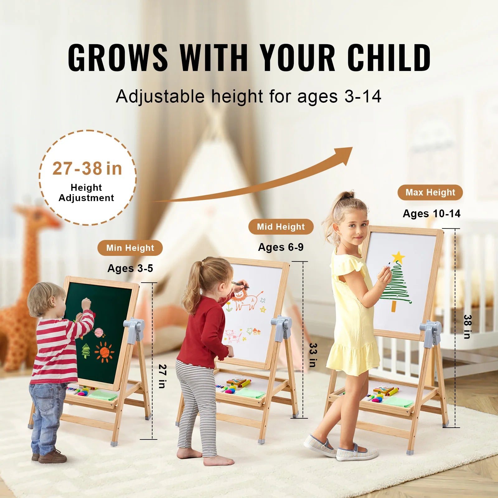 SucceBuy Standing Magnetic Drawing Board WordPad Art Easel with Painting Accessories Children Educational Toys for Kids Boy Girl by S And B Enterprise