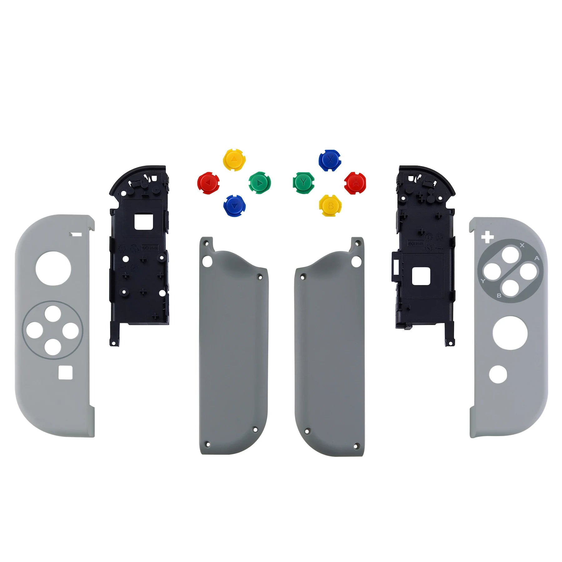 eXtremeRate Custom Patterned Controller Housing Shell Case with Full Set Buttons for NS Switch JoyCon & OLED Joycon - Wood Grain by S And B Enterprise