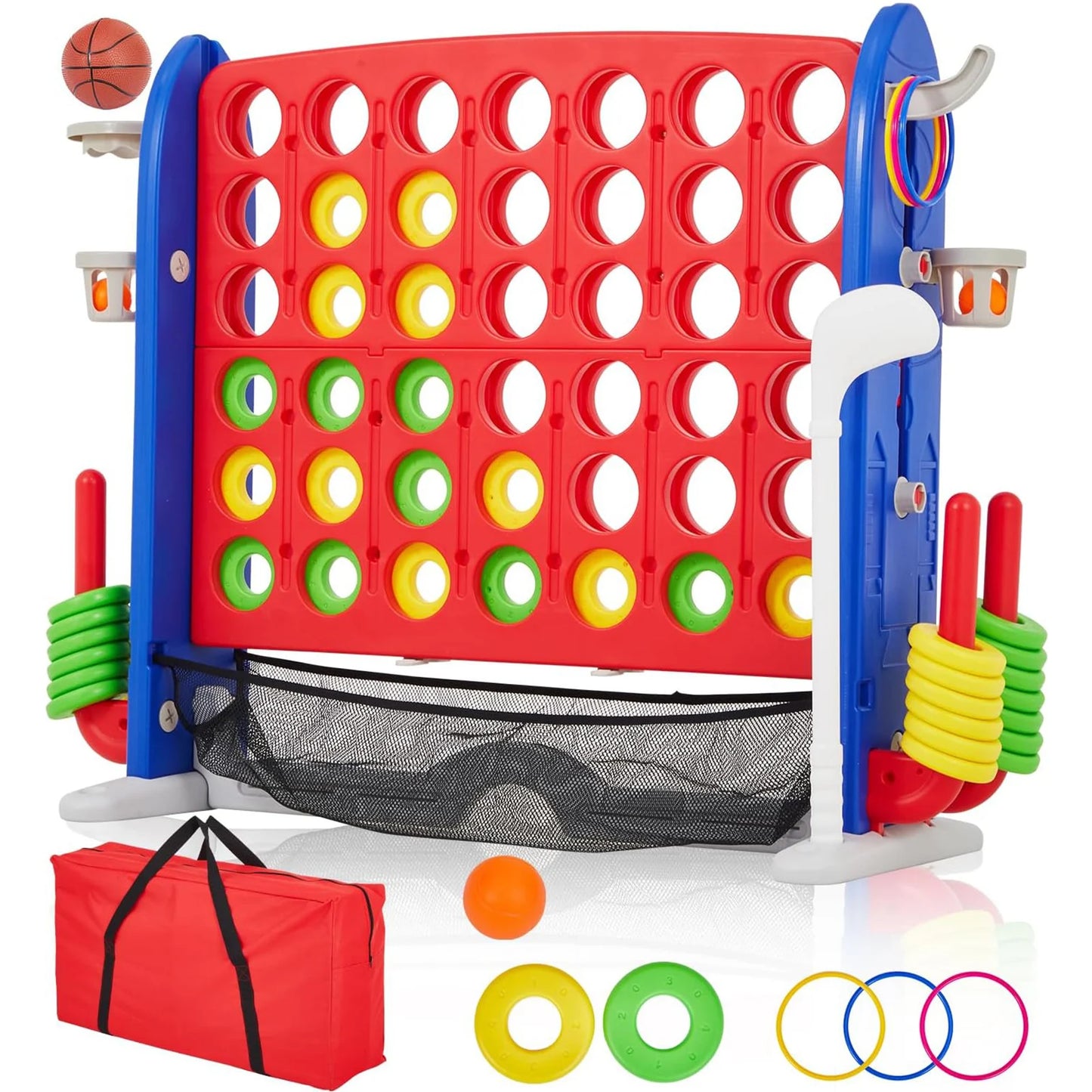 HiMISSCN Giant 4 in 1 Yard Game Set With BasketballHoop