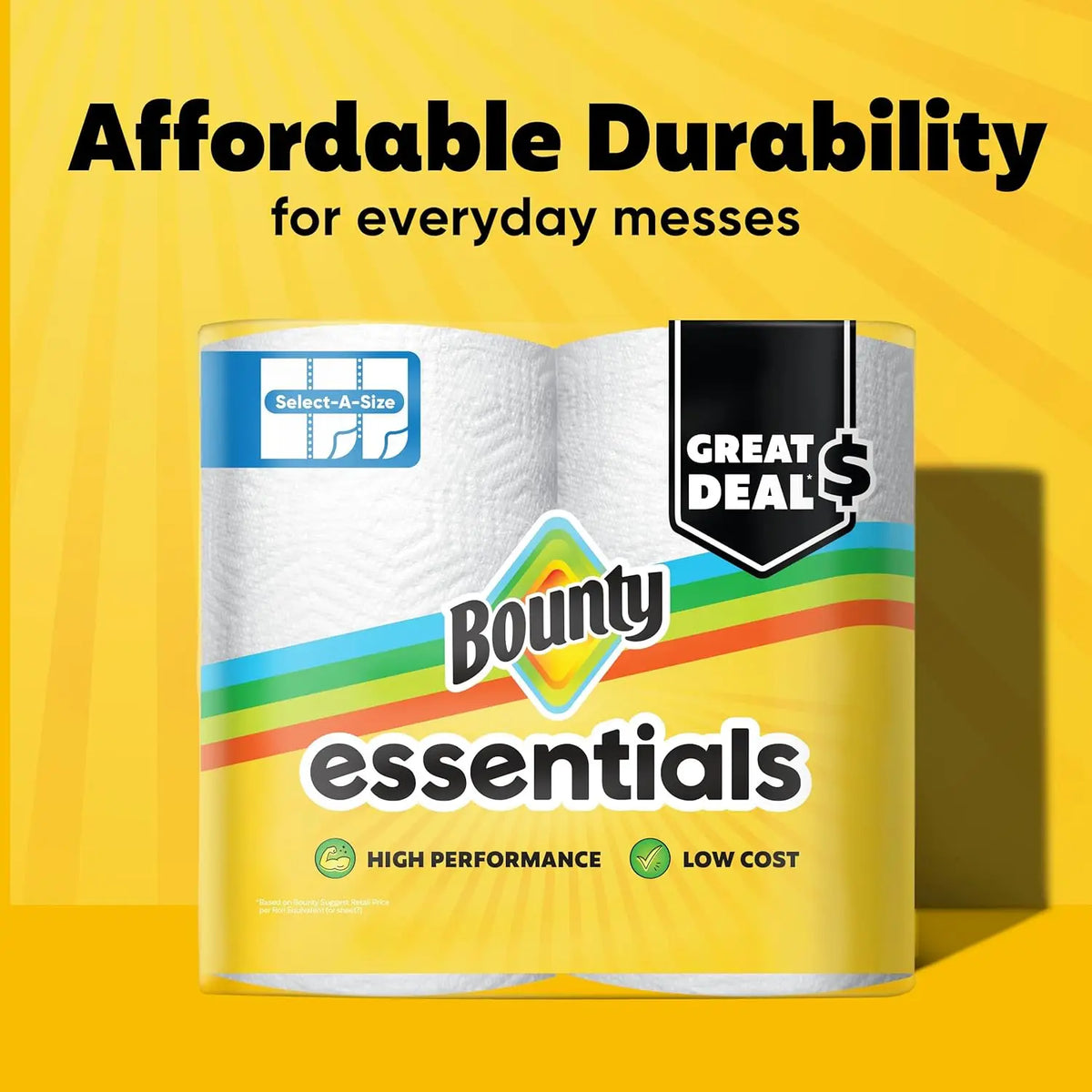 Bounty Select-A-Size paper towels, 6 double rolls, white