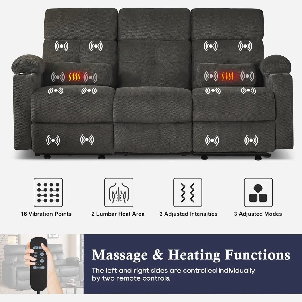 Guangbai Power Reclining Sofa With Heat And Massage by S And B Enterprise