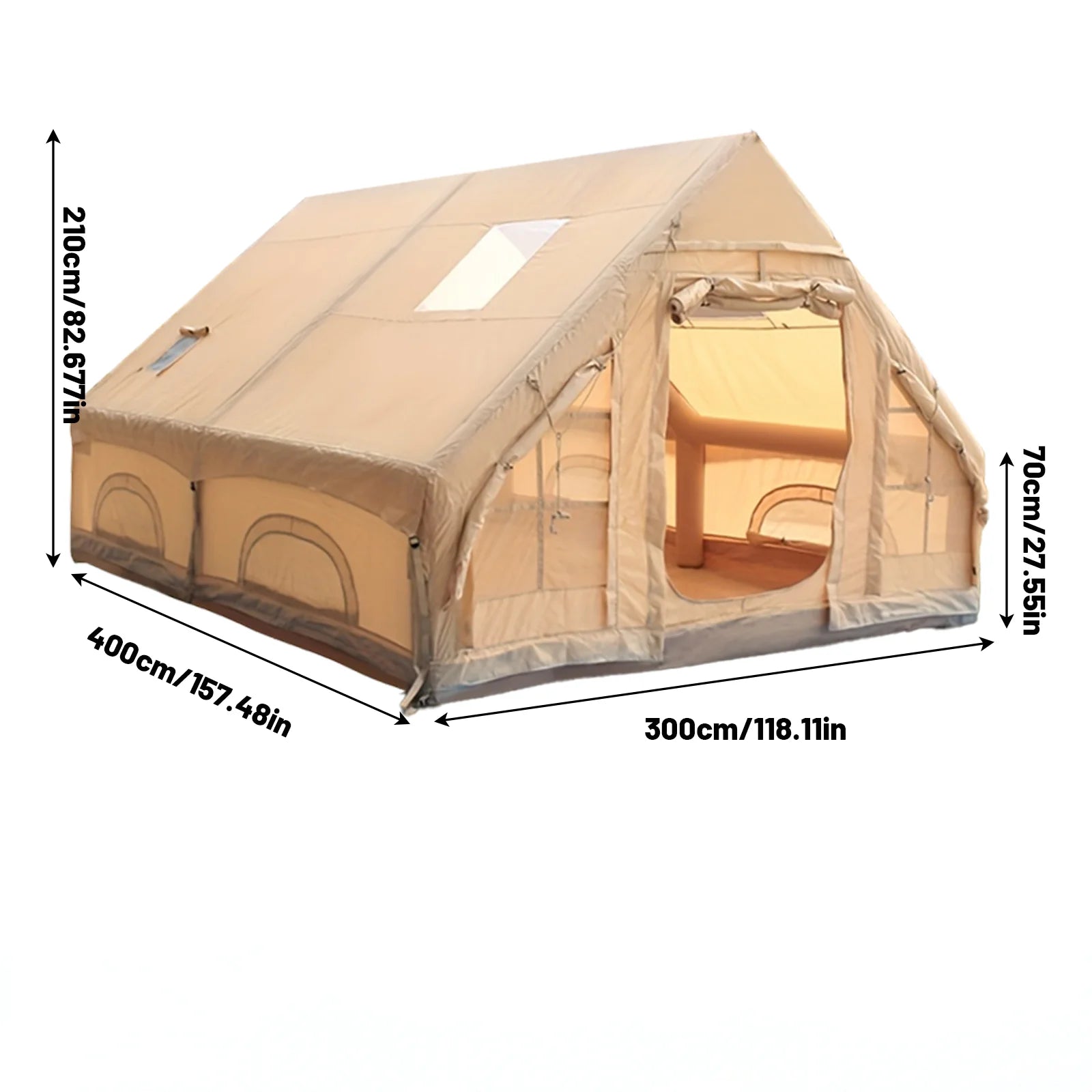 Inflatable Camping Tent With Skylight And Breathable Mesh by S And B Enterprise