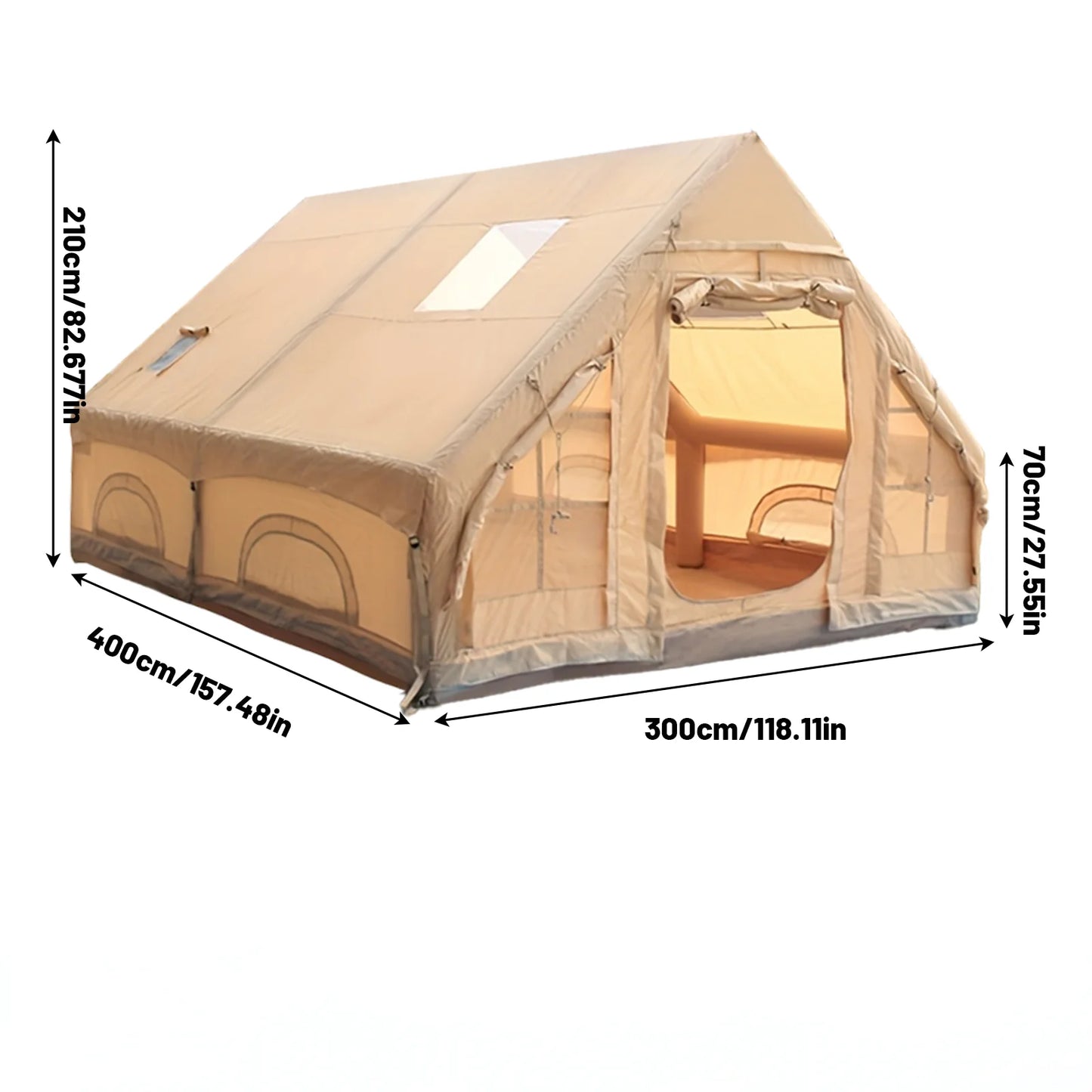Pakicetus Inflatable Camping Tent With Skylight And Quick Air Flow