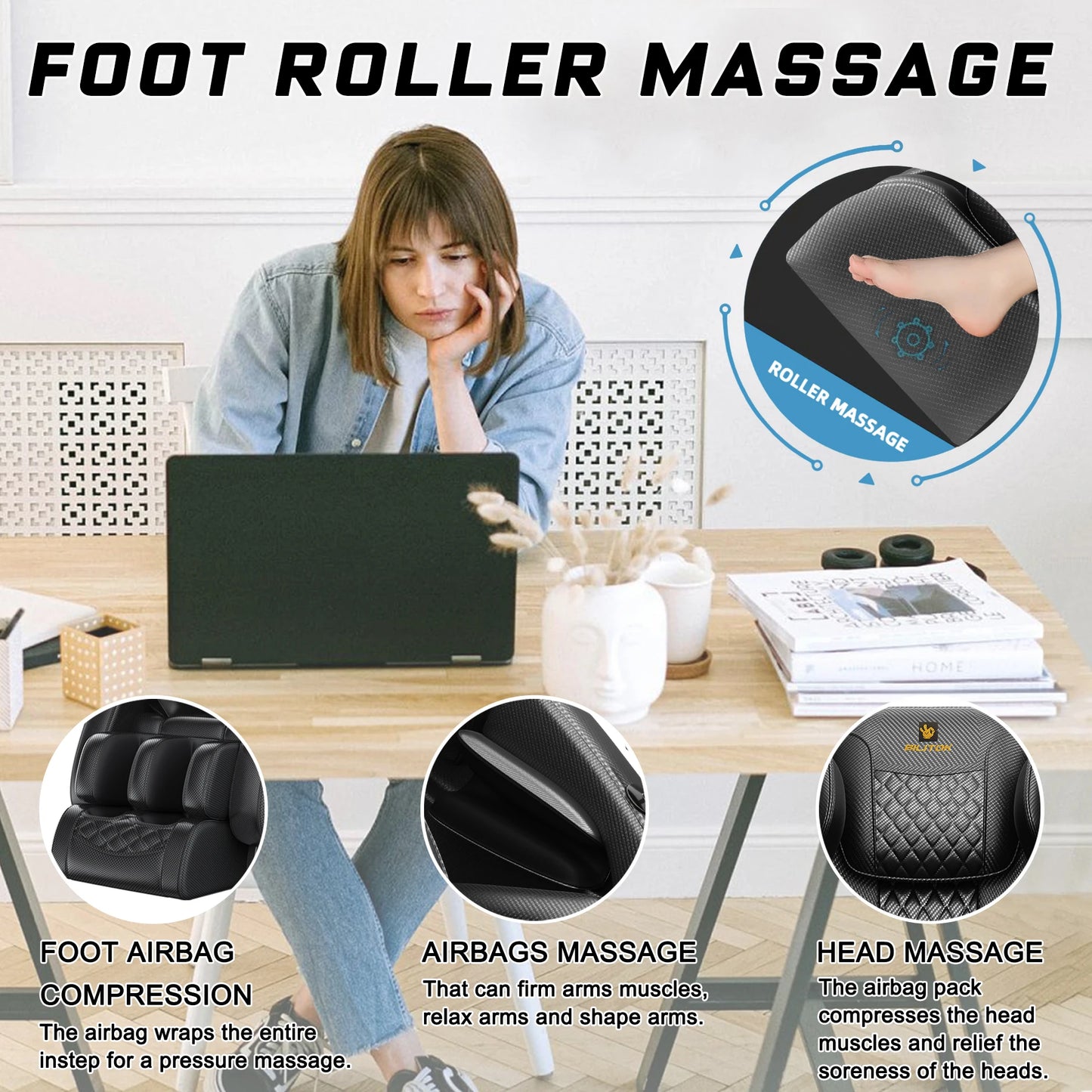 BILITOK Massage Chair Recliner With Bluetooth Zero Gravity And Heating