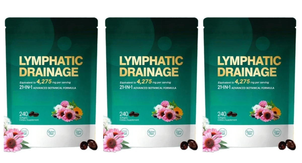 21 in 1 4275mg Lymphatic Drainage Capsules System Support 240 Softgels with Herbal Blend and Dandelion Burdock & Turmeric