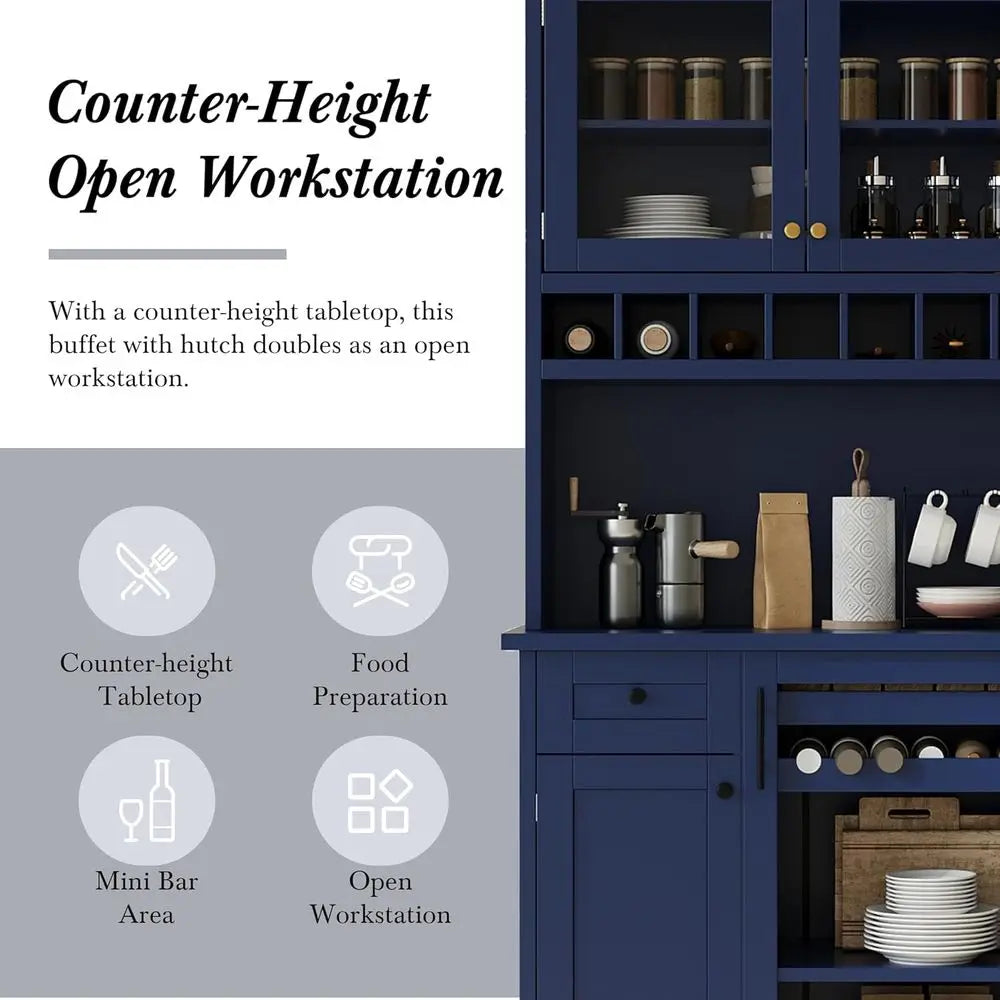 Kitchen Pantry Cabinet With Hutch And Wine Rack by S And B Enterprise