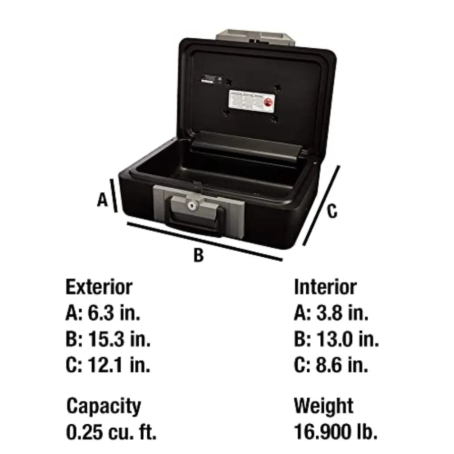 Fireproof Safe Box With Key Lock For Money, Jewelry, Documents