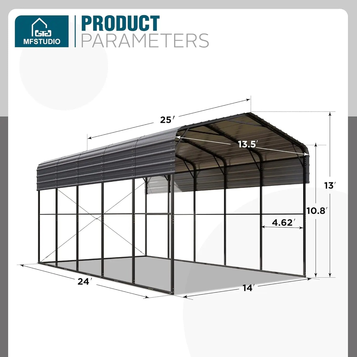 Heavy Duty Metal Carport Shelter For RVs And Vehicles by S And B Enterprise