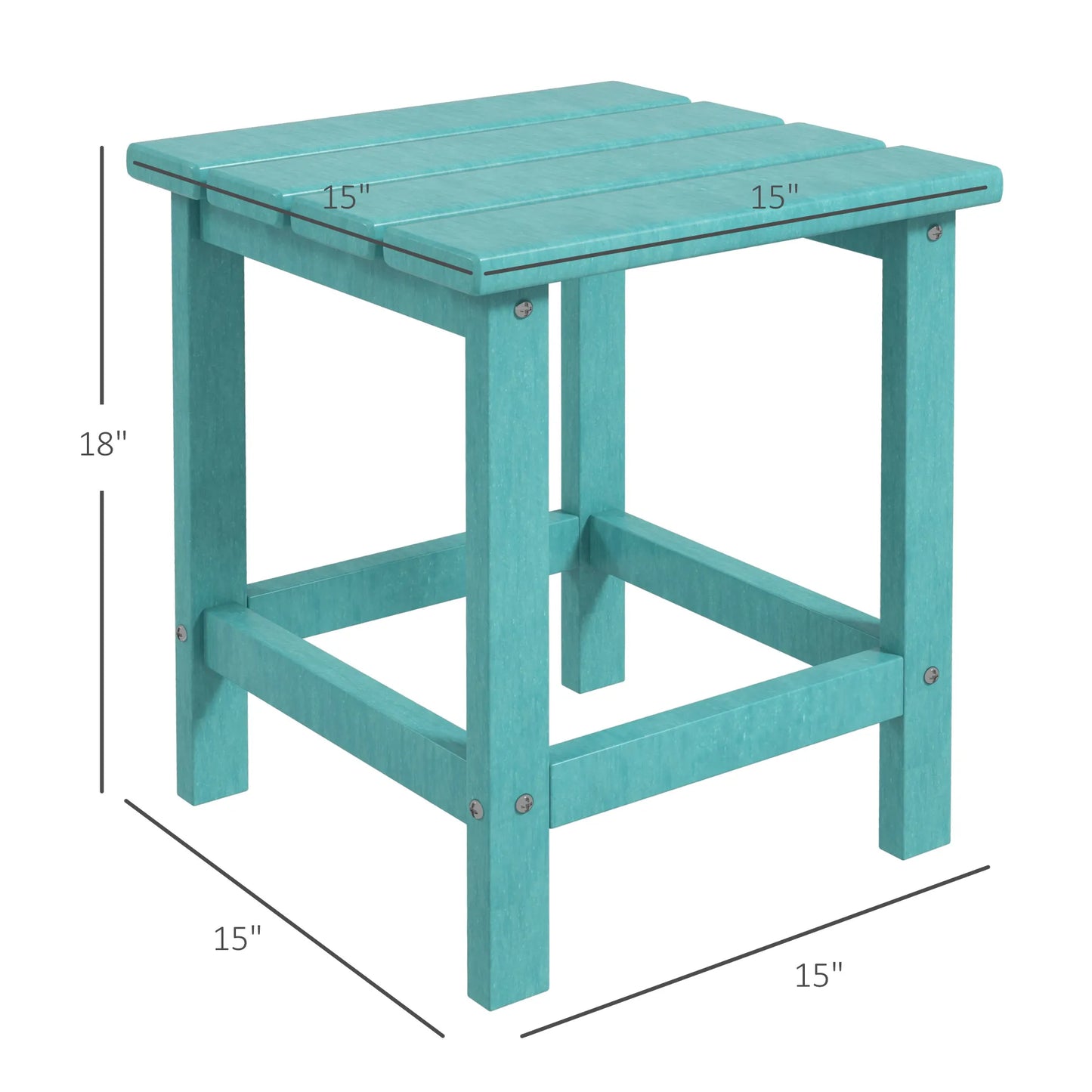 Patio Side Table, Outdoor Plastic End Table for Backyard Deck Lawn, Green by S And B Enterprise