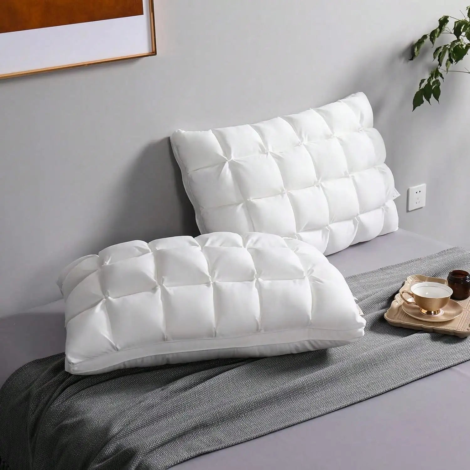 Deluxe Pillow 2-Piece Set With Down Alternative For Side Sleepers by S And B Enterprise
