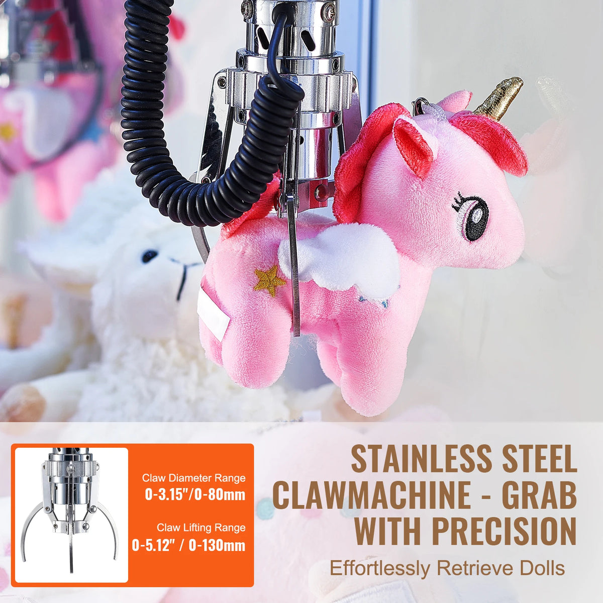 SucceBuy Claw Machine  0-3”Jaw Diameter 0-5”Jaw lifting Crane Prize Grabber Commercial Arcade Game Dispenser Vending Toy For Kid