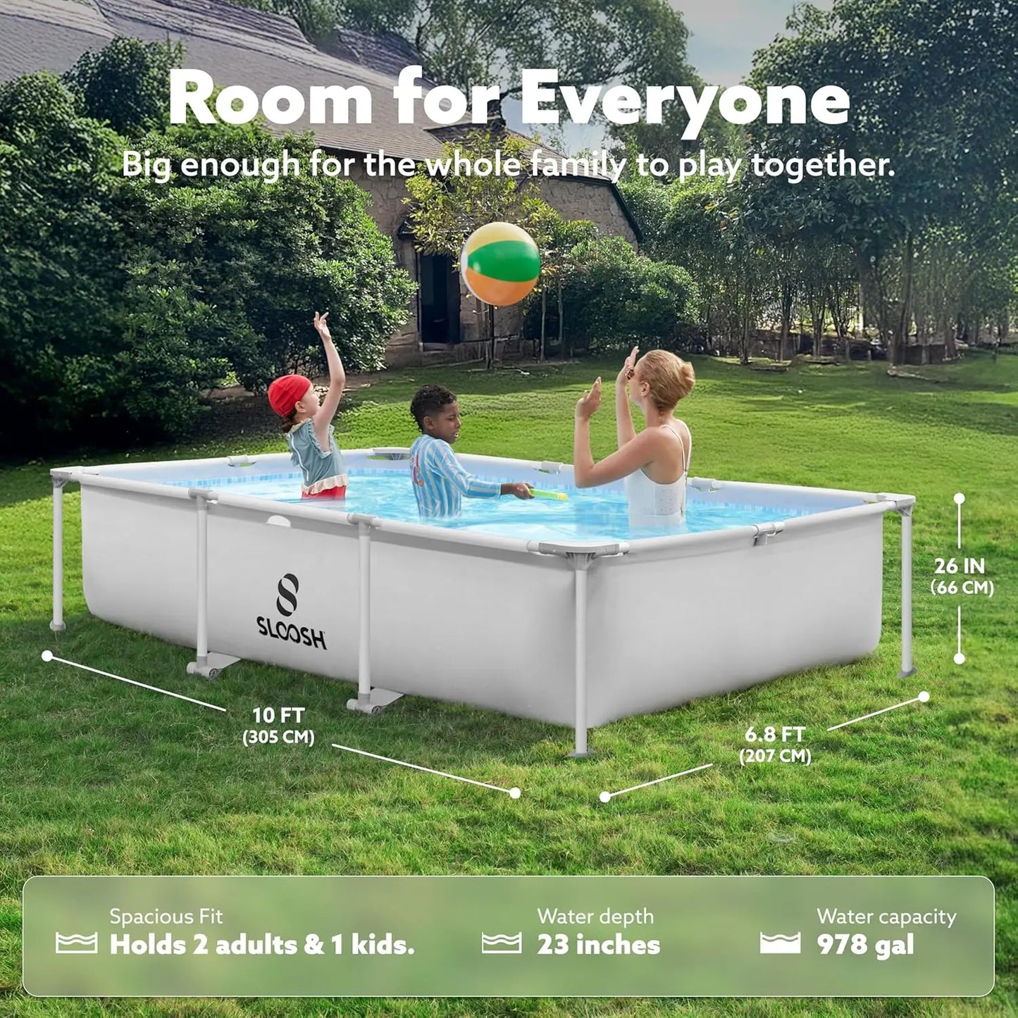 Joyfy Above Ground Pool Set With Filter Pump For Outdoor Fun
