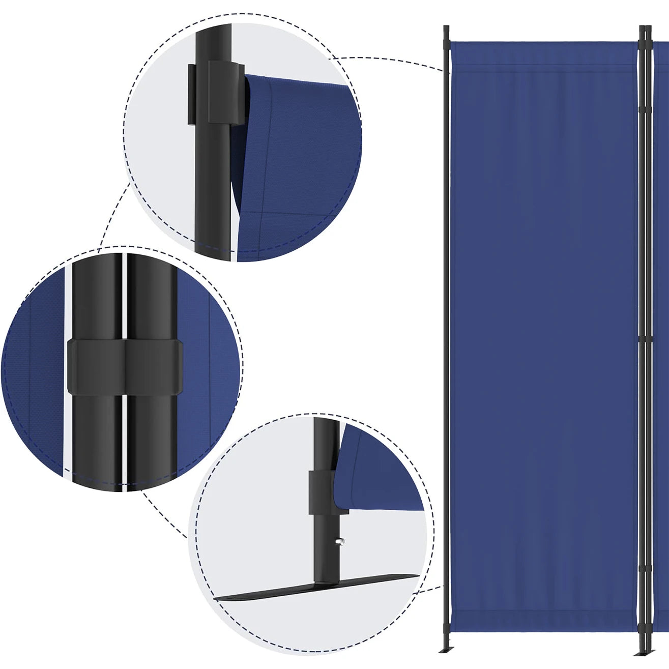 Four-Panel Folding Room Divider Freestanding Privacy Partition