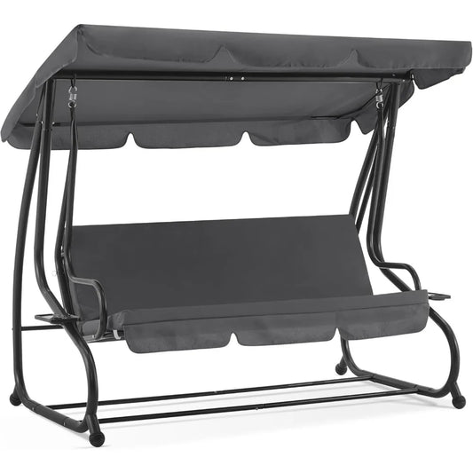 MCombo Patio Swing Chair With Adjustable Canopy Weather Resistant Outdoor