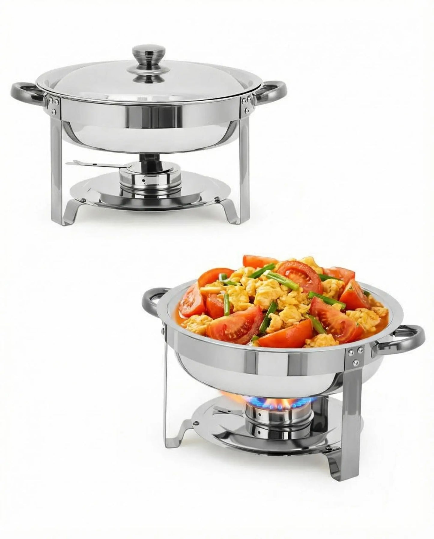 Stainless Steel Round Chafing Dish Set For Catering Buffets