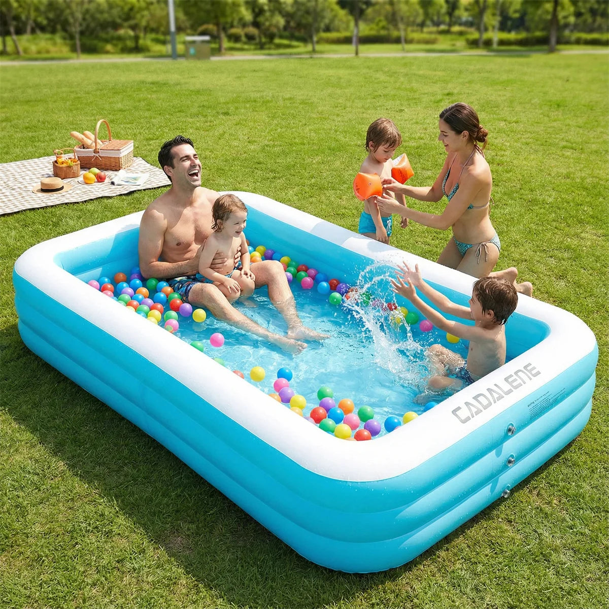 CADALENE Inflatable Family Pool for Kids and Adults Outdoor by S And B Enterprise