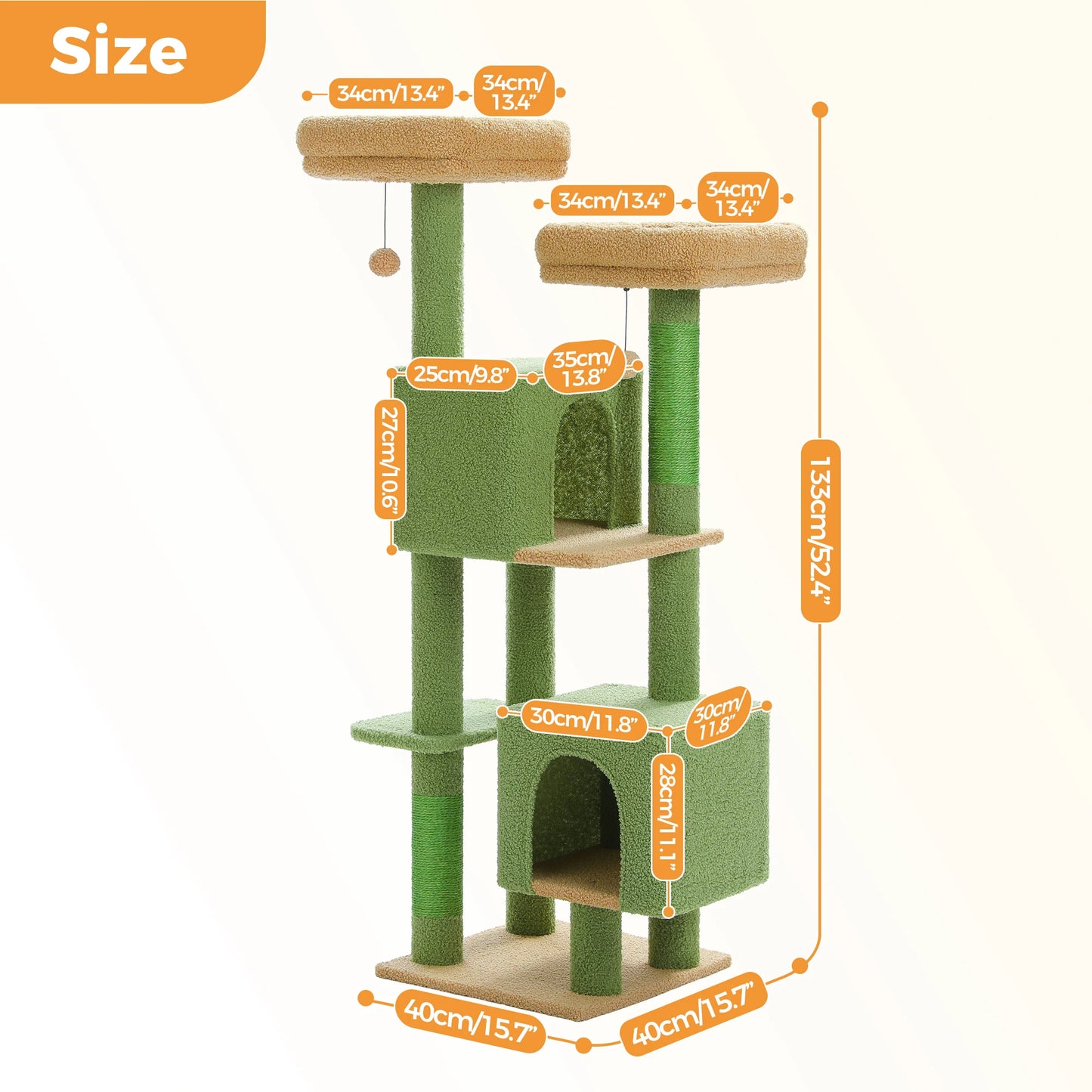 PAWZ Road Cactus Cat Tree Indoor Cat Tower Scratching Posts