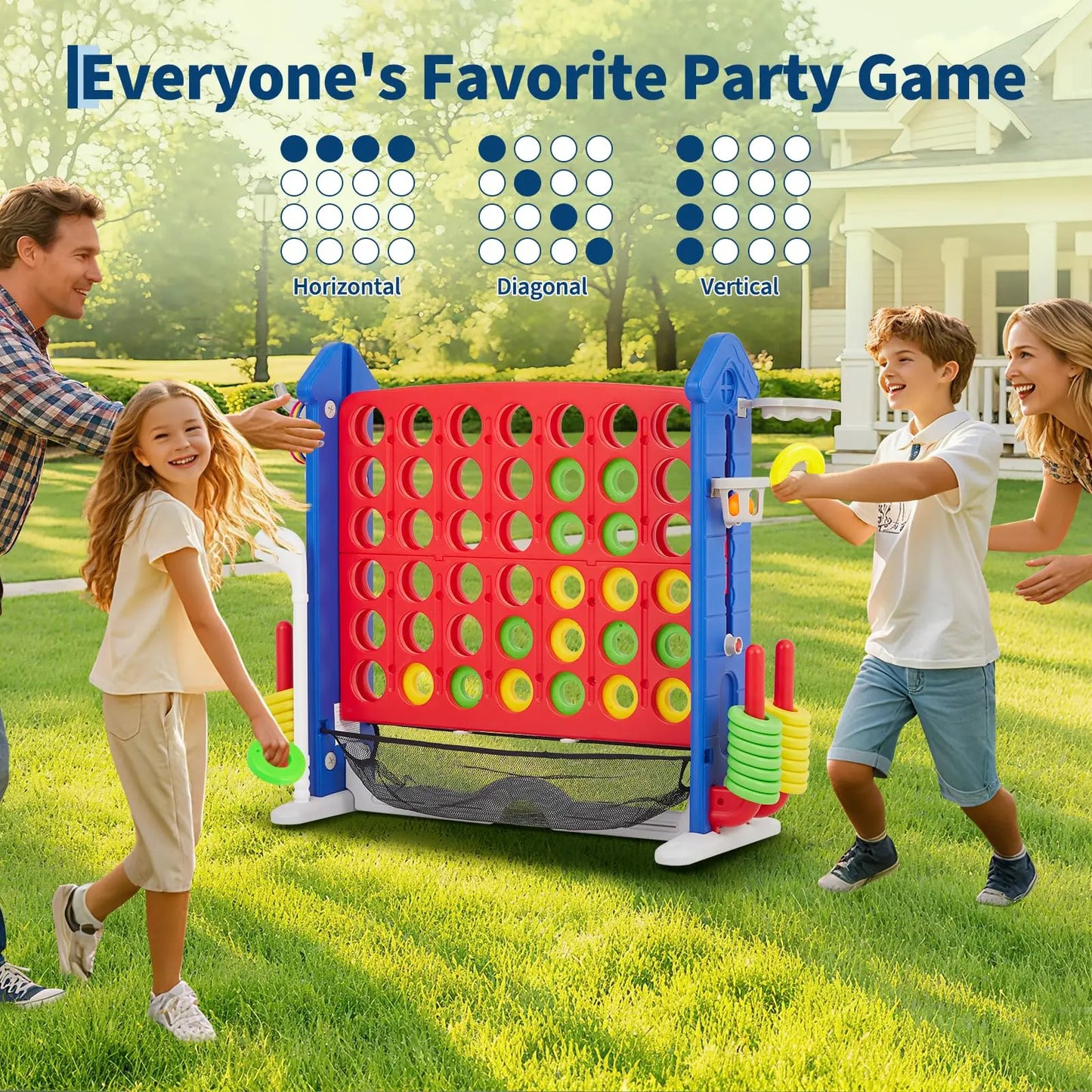 HiMISSCN Giant 4 in 1 Yard Game Set With BasketballHoop