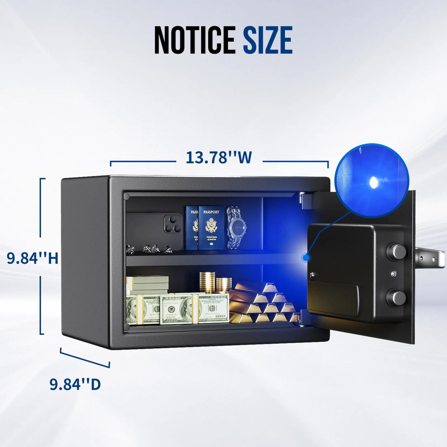 Blacksmith Hidden Design Fireproof Biometric Safe Box With Keypad