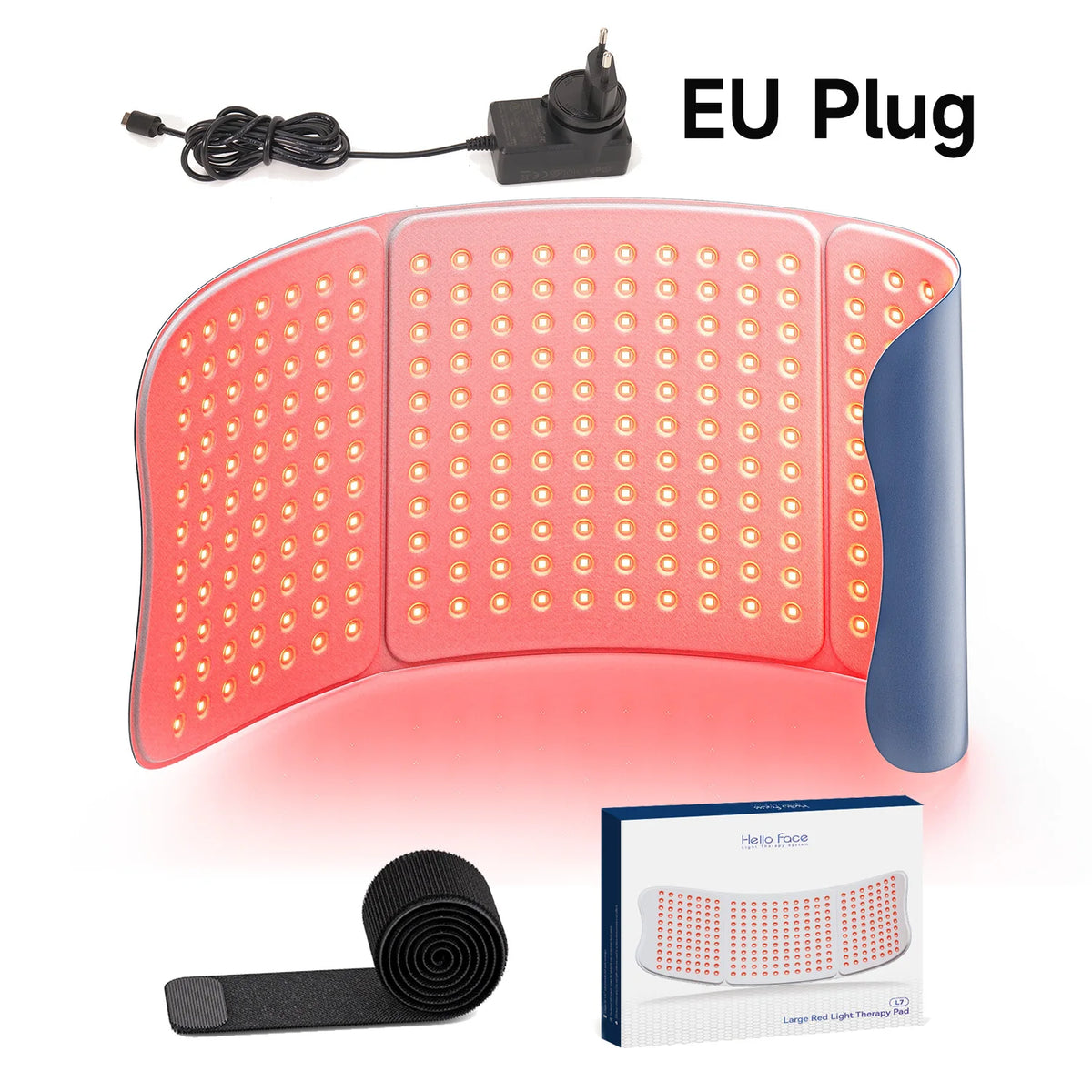 Large red light therapy mat from S And B Enterprise for full body, 30x12 inches, with EU plug