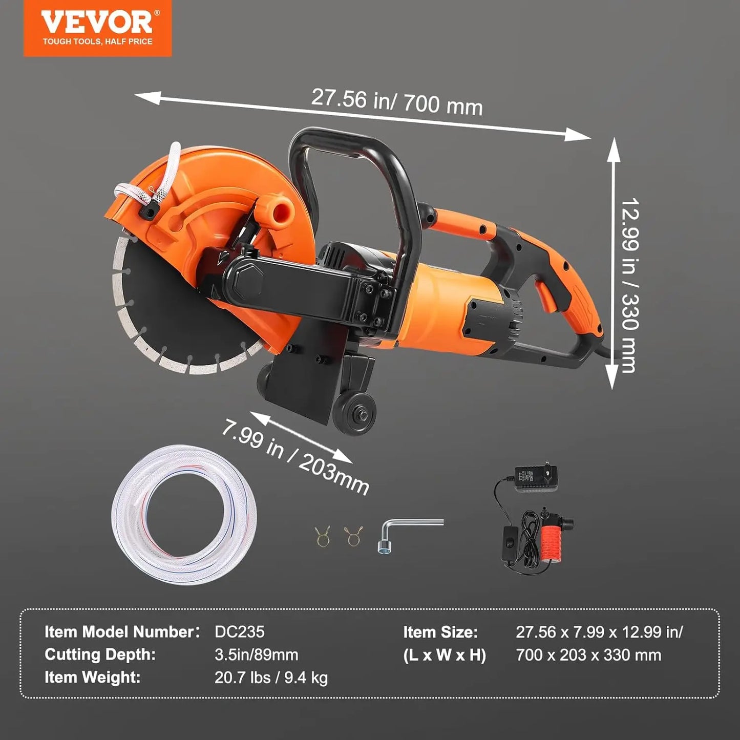 Concrete Circular Saw With Wet Dry Cutting And Water Pump