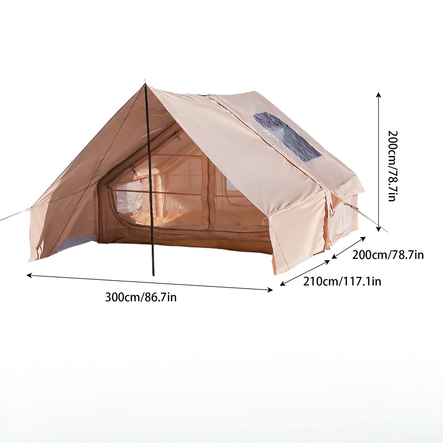 Pakicetus Inflatable Camping Tent With Skylight And Quick Air Flow