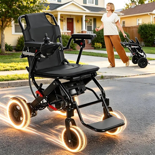 Portable Electric Wheelchair For Adults Lightweight Foldable Power Chair by S And B Enterprise