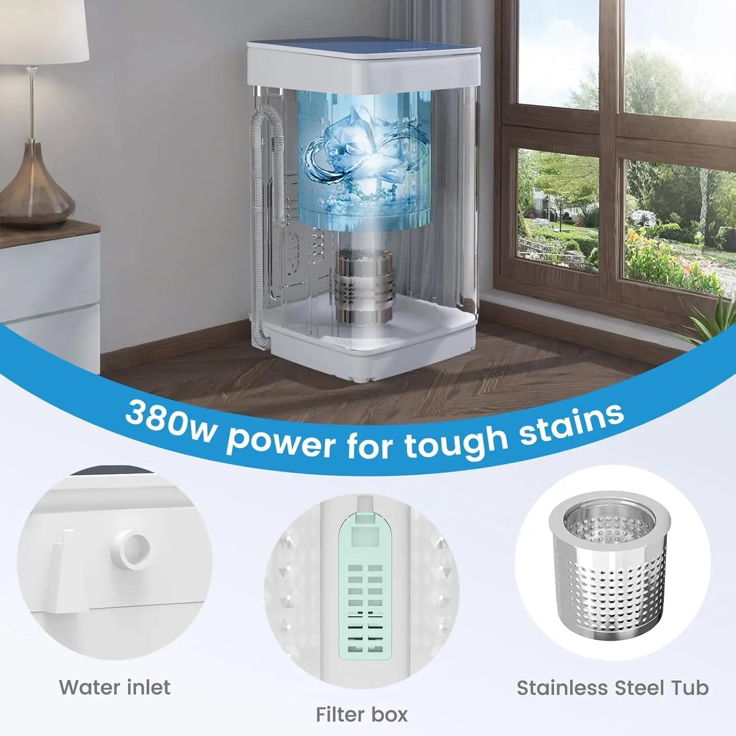 Portable Washer And Dryer Set, Fully Automatic Laundry Pair
