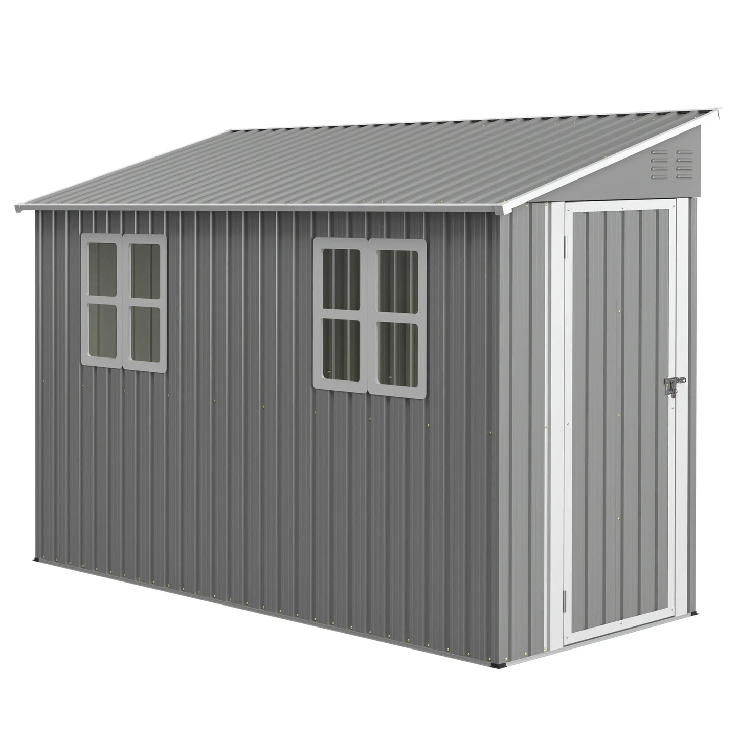 LZBEITEM Lockable Galvanized Steel Outdoor Shed Weatherproof Storage