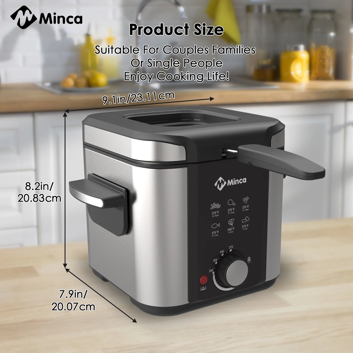 M Minca Electric Deep Fryer With Viewing Window And Adjustable Temperature by S And B Enterprise
