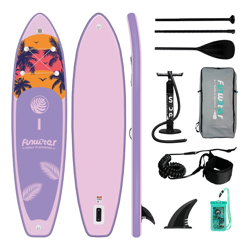 FUNWATER Inflatable Paddle Board Ultra-Light Stand-Up Paddle Board Surfboard for All Skill Levels With SUP Accessories 320-350cm by S And B Enterprise