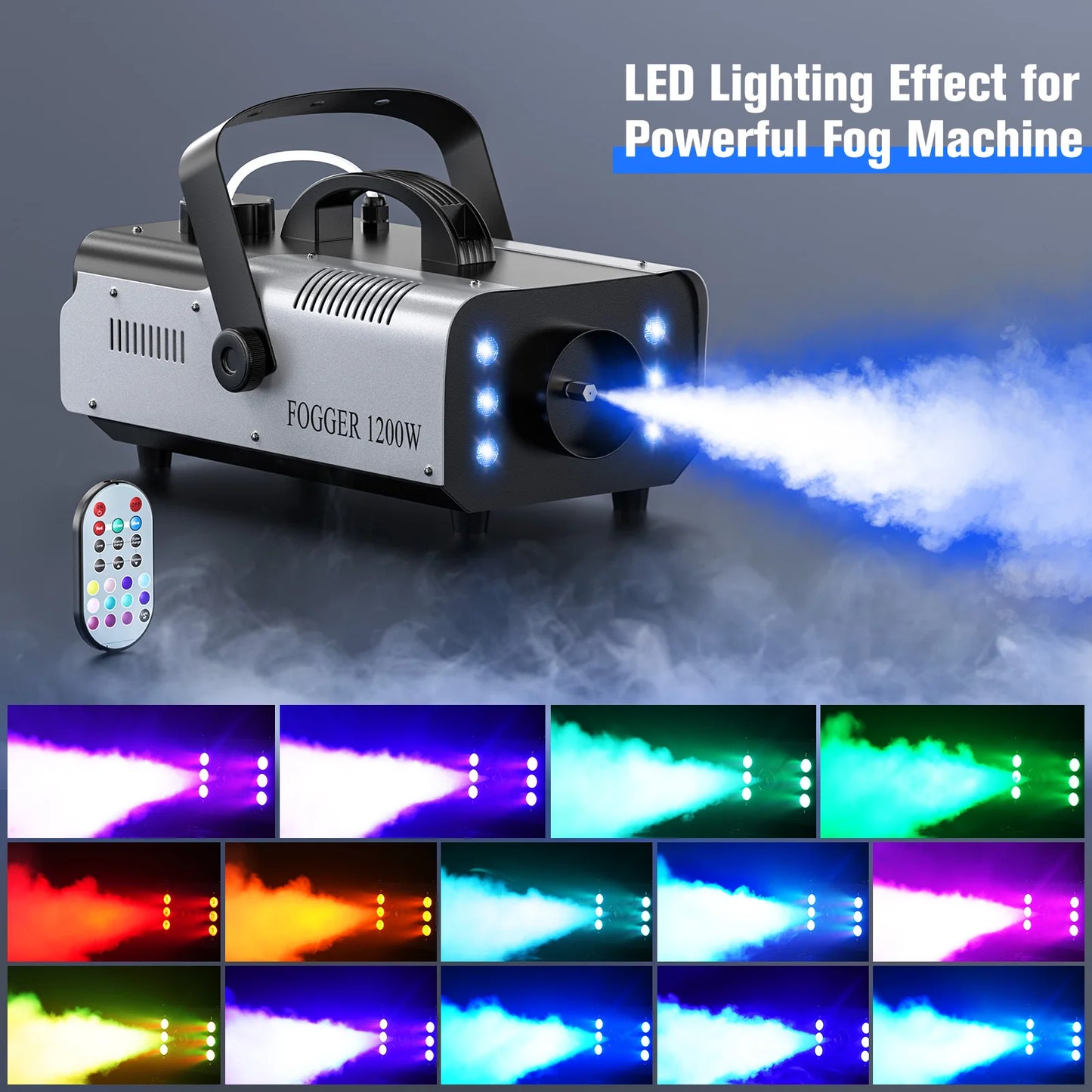 DayFlicker 1200W Fog Machine With RGB LEDs For Stage