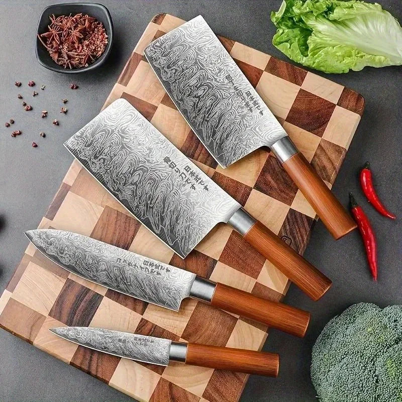 Feature Japanese Kitchen Knife Set Multi Functional Cleaver For Home Chefs