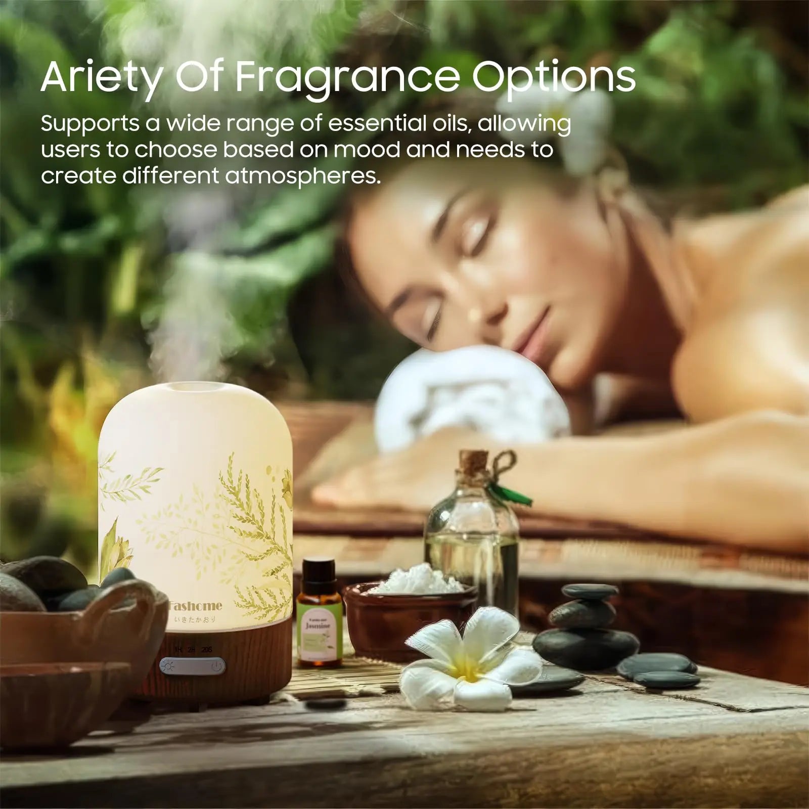 Essential Oil Diffuser Ultrasonic Aromatherapy Humidifier Auto Shut Off Jasmine by S And B Enterprise