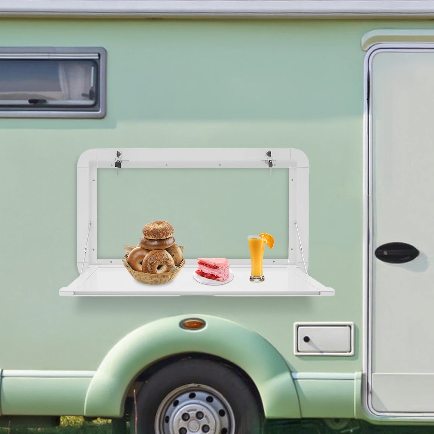 Bymaocar RV Wall Mount Flip Down Desk For Camping And Travel