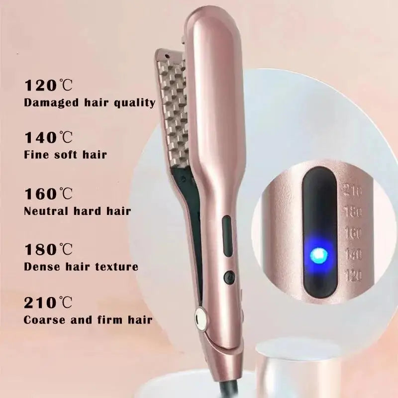 VoluVibe Ceramic Hair Crimping Iron Curler Tool for Fluffy Volume Styles - Hair Texturizing Iron by S And B Enterprise