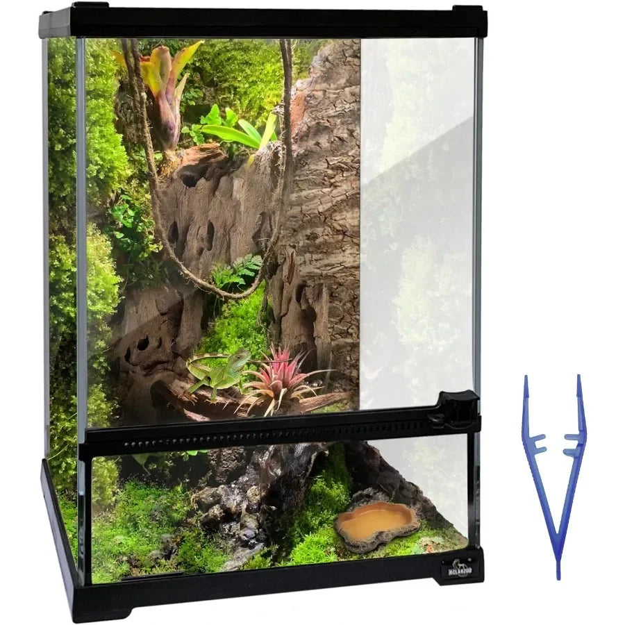 Reptile Glass Terrarium Tank With Front Opening Door
