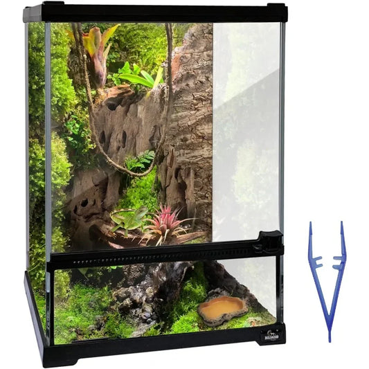Reptile Glass Terrarium Tank With Front Opening Door
