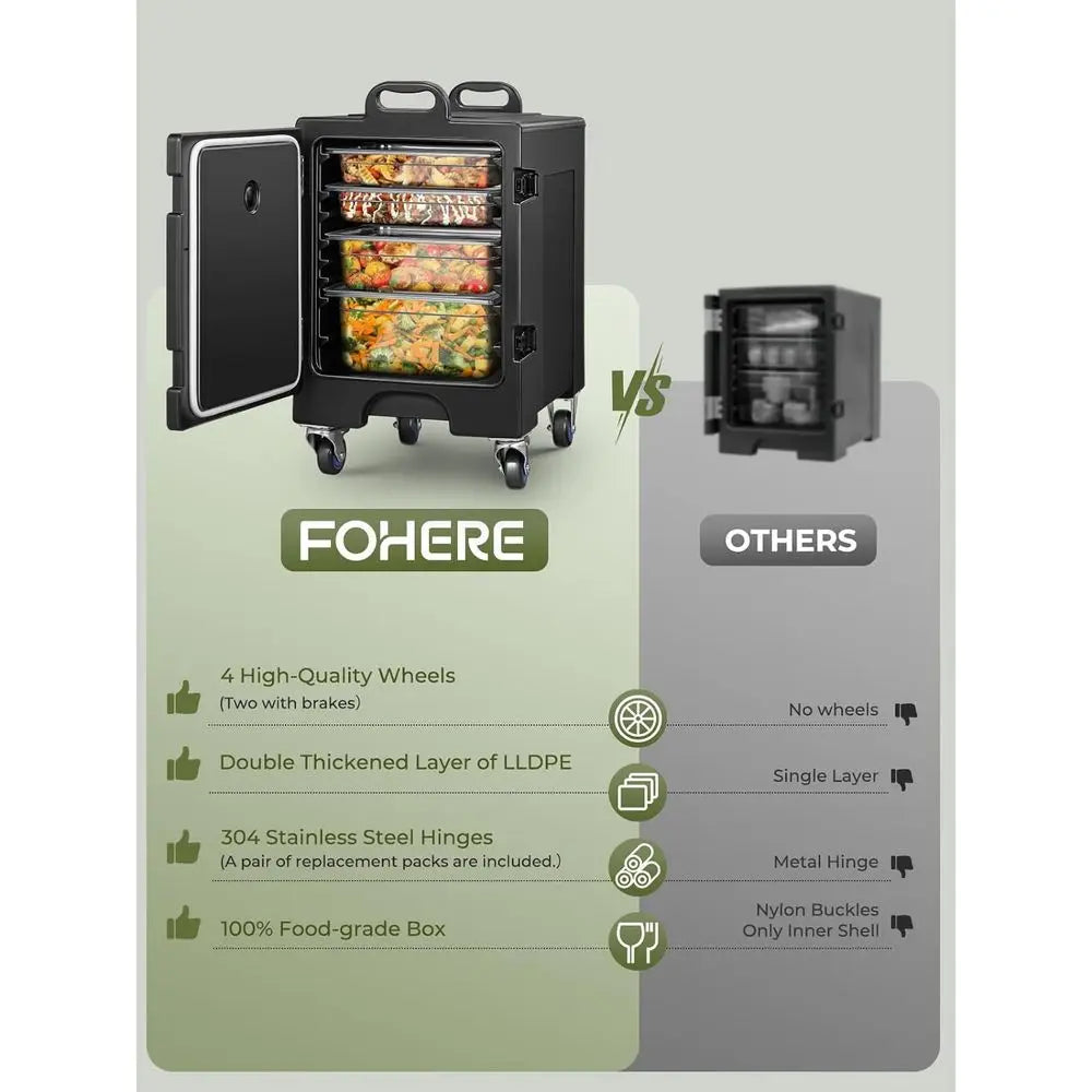Catering Food Warmer Front Loading Hot Box With Wheels