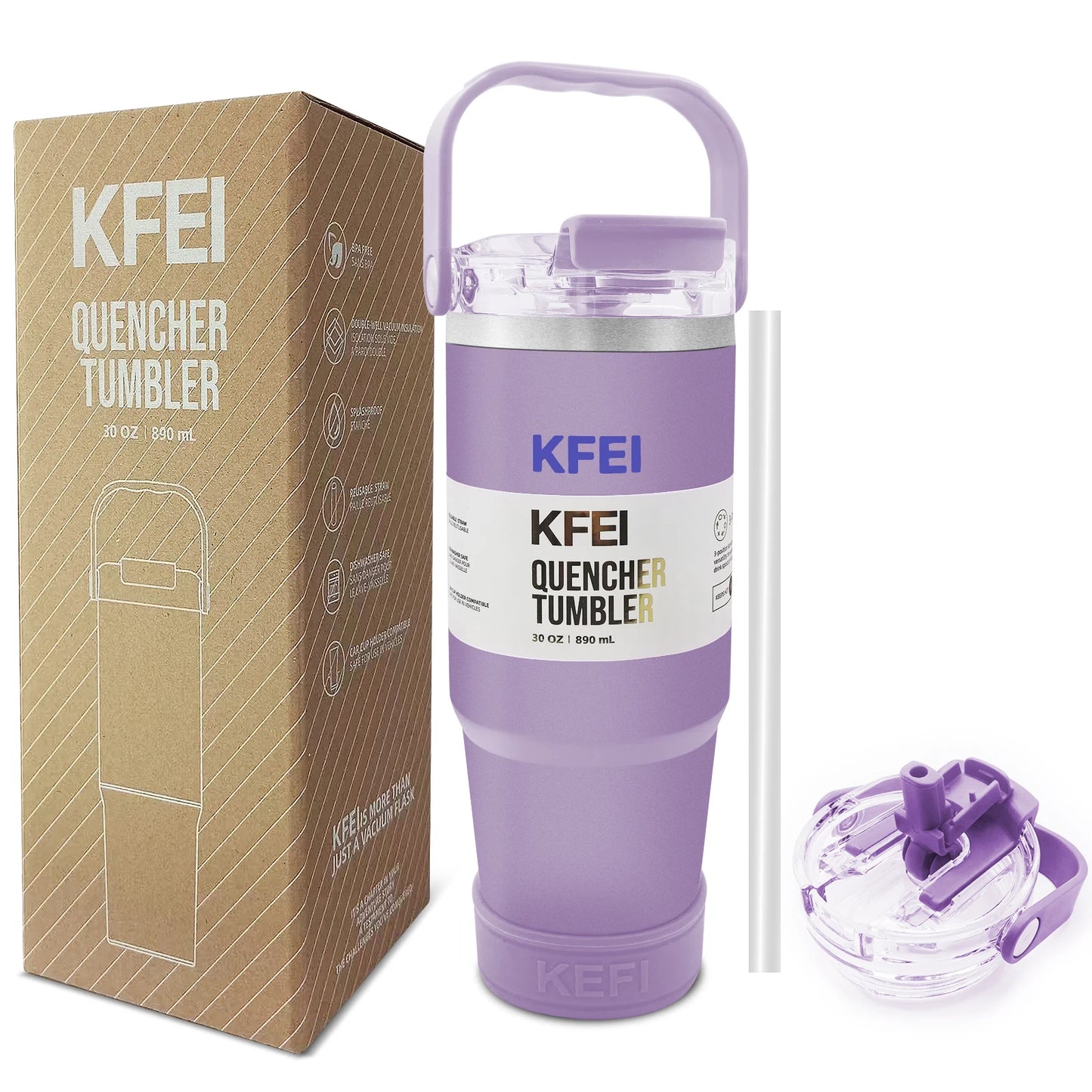 1PCS 30oz Solid Color Double Wall Stainless Tumbler, with Lid And Straw, Keep Warm 12h And Ice 24h, Insulated, Outdoor Stainless by S And B Enterprise